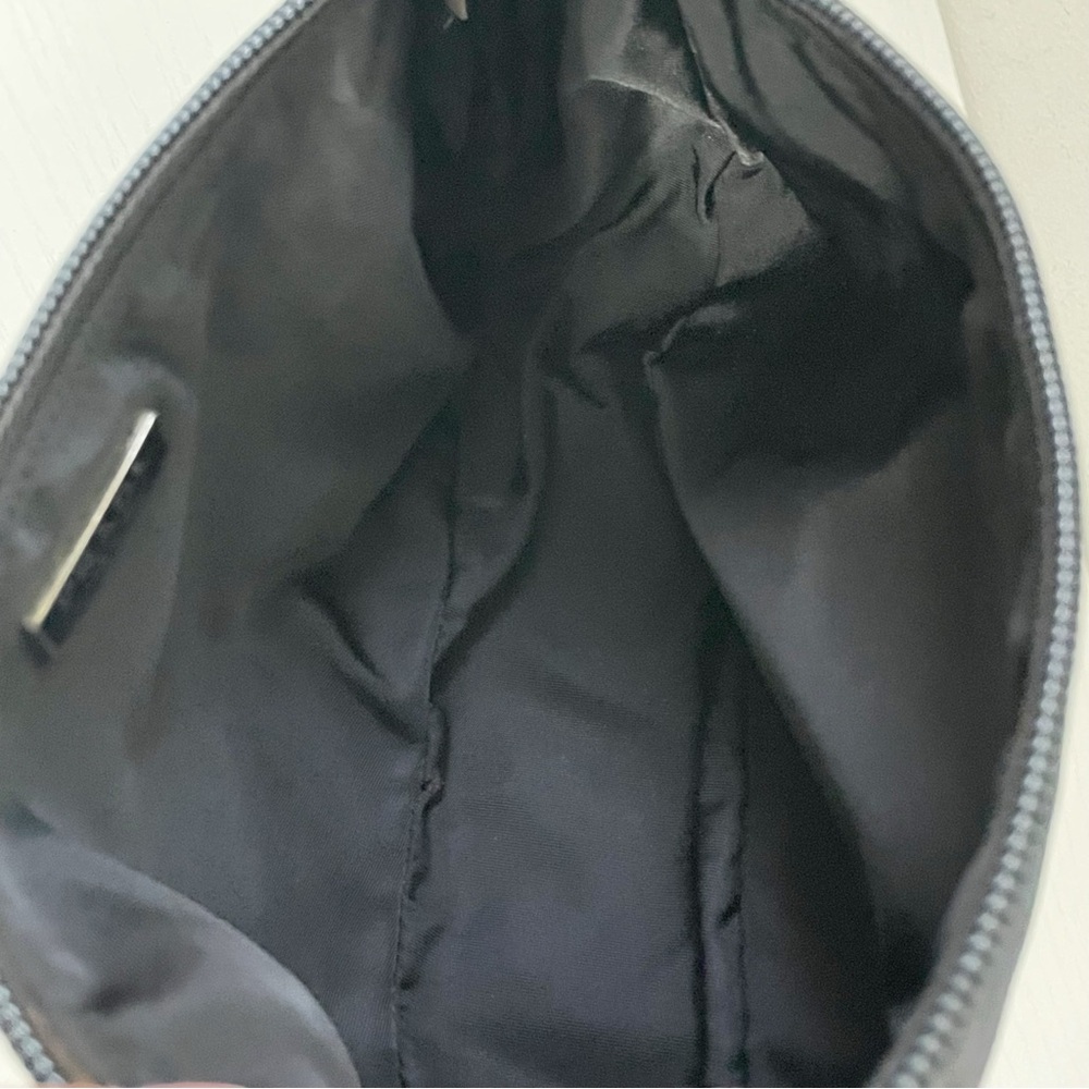 Prada black Tessuto nylon triangle logo semi formed travel cosmetic zip pouch - Picture 10 of 11